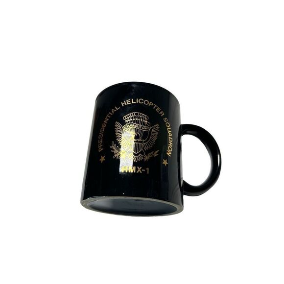 Presidental Helicopter Squadron HMX-1 Black and Gold Mug Cup - Picture 1 of 2